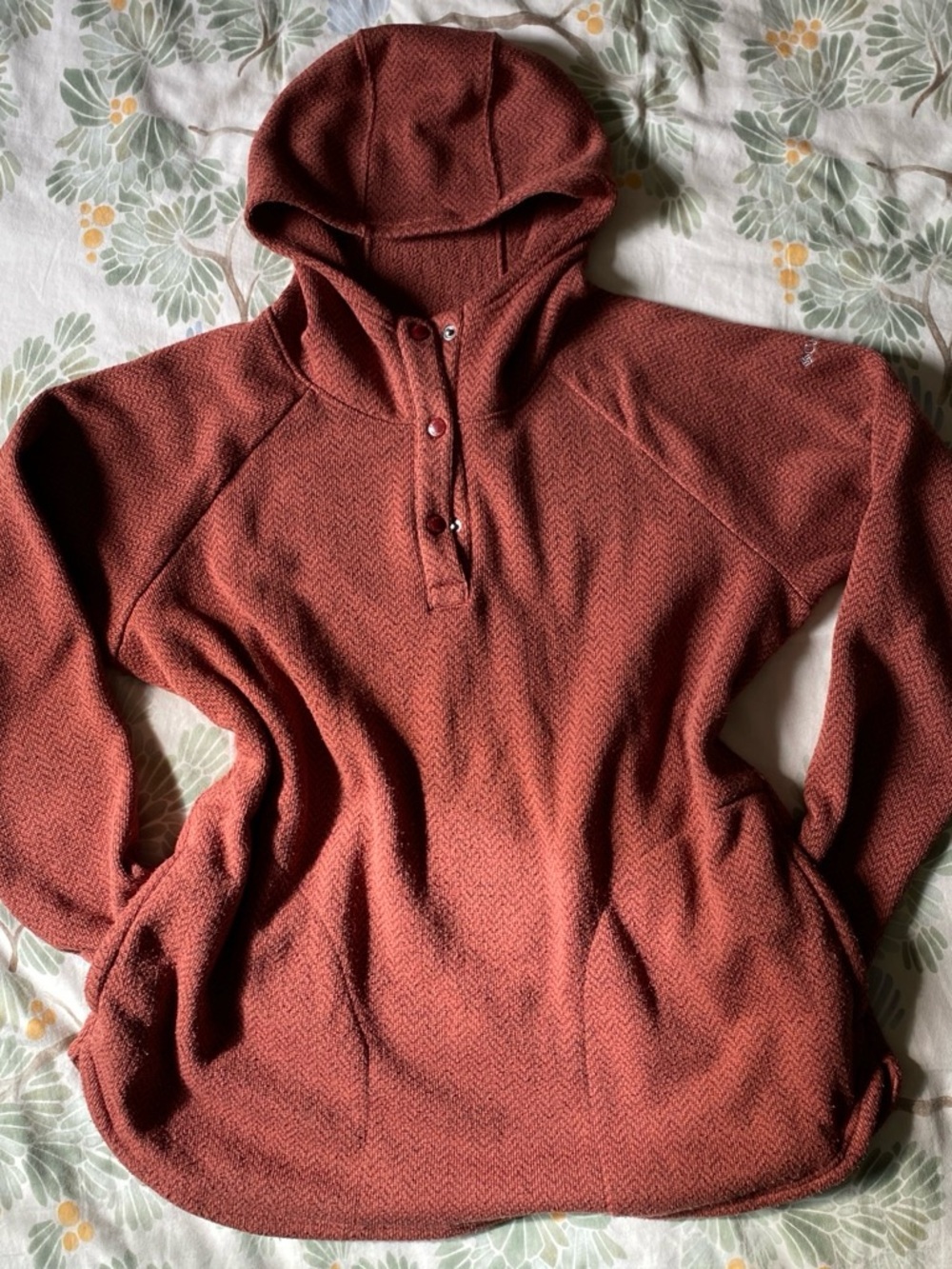 Columbia Women's Rust-Red Hooded Henley Pullover